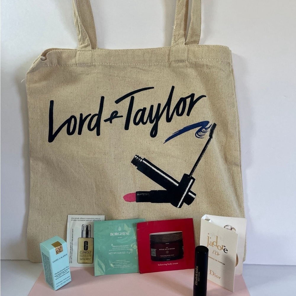 Lord & Taylor Canvas Tote with Beauty Samples
